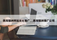 西双版纳网站优化推广__西双版纳推广公司