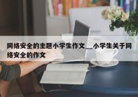 网络安全的主题小学生作文__小学生关于网络安全的作文