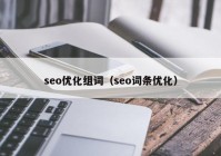 seo优化组词（seo词条优化）