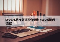 seo优化裤子关键词有哪些（seo关键词词库）