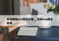 贵阳网站seo优化价格__贵阳seo排名收费