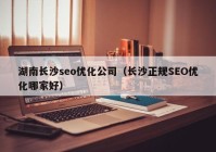 湖南长沙seo优化公司（长沙正规SEO优化哪家好）