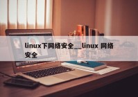 linux下网络安全__linux 网络安全