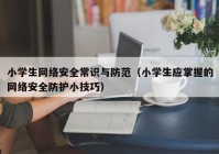 小学生网络安全常识与防范（小学生应掌握的网络安全防护小技巧）