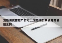 龙感湖微信推广公司__龙感湖公共资源交易信息网