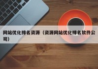 网站优化排名资源（资源网站优化排名软件公司）