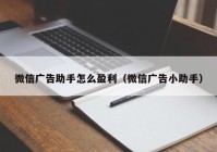 微信广告助手怎么盈利（微信广告小助手）