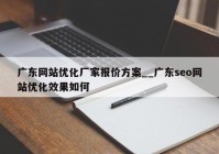 广东网站优化厂家报价方案__广东seo网站优化效果如何