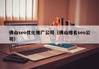 佛山seo优化推广公司（佛山排名seo公司）