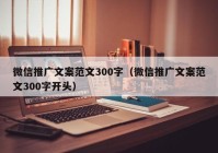 微信推广文案范文300字（微信推广文案范文300字开头）